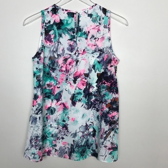 Buddy Love Nadia Daisy Shift Tank Green/Pink/White - Picture 3 of 8